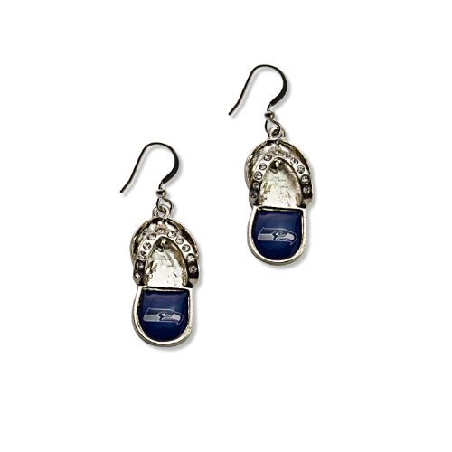 NFL Seattle Seahawks Crystal Flip Flop Earrings