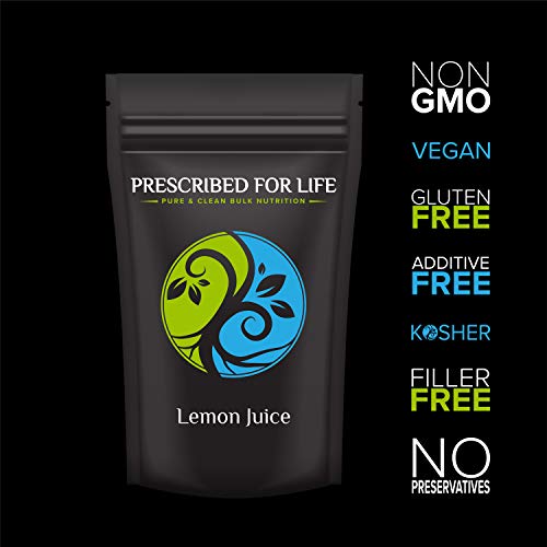Prescribed For Life Lemon Juice Powder | Natural Spray Dried & Unsweetened Non-Gmo Lemon Juice | High In Antioxidants | Lemon Juice For Baking | Reconstitute Ratio 1:2, 12 Oz #TOP3