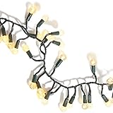 LED Cluster String Lights - 12 Feet, Indoor / Outdoor, 230 Globe Bulbs, Warm White, 1/2 Diameter...