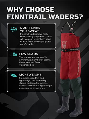 Finntrail Youth Bootfoot Waders Airman Kids - 5219 (Red, 134-140) #TOP2