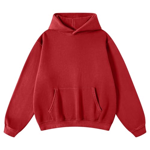 FAIABLE Mens Women Oversized Acid Wash Hoodie Unisex Heavyweight Vintage Fleece Sweatshirt & Hoodies for Men Couple 2025