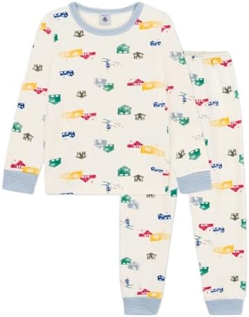 Petit Bateau Jungen Cisona_h25 Nachtwäsche, Milk/Multico, 8 Jahre