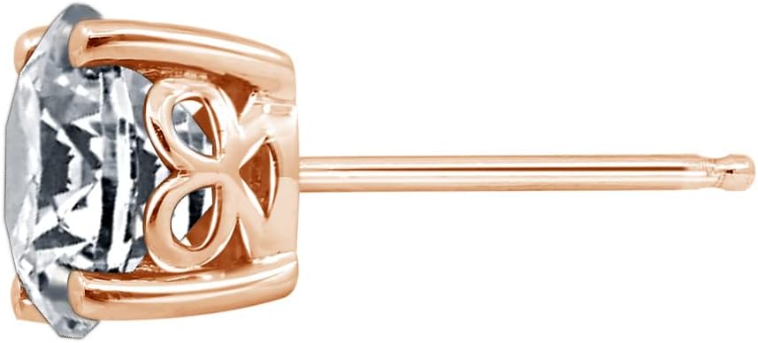 Amazon Essentials Yellow Gold Plated, Platinum or Rose Gold Plated Sterling Silver Infinite Elements Cubic Zirconia Stud Earrings | White, Blue, Green, or Pink Cubic Zirconia - Image 3