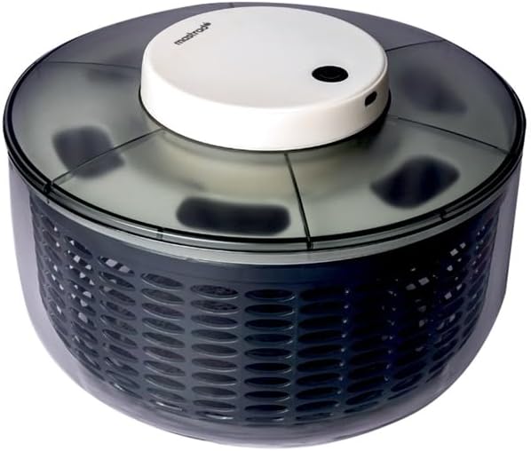 Mastrad - Electric Salad Spinner - 6L - 600 RPM - USB-C Rechargeable - Automatic Quick Spin - Effortless - Non-slip Feet - Removable Bowl - Grey