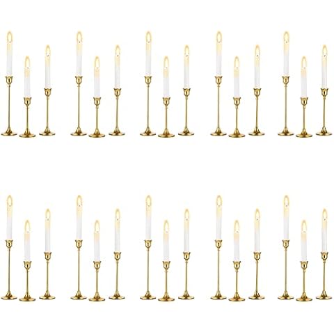 Inweder Kerzenständer Deko Wohnzimmer Kerzenhalter-30er Set Kegelkerzenhalter Gold Kerzenhalter Metall Cover