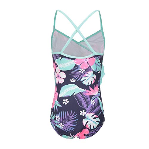 Image of Girls One Piece Swimsuits Hawaiian Ruffle Swimwear Beach Bathing Suit
