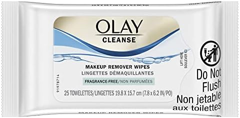 Olay Cleanse Makeup Remover Wipes, Fragrance Free, 25 count