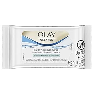 Olay Cleanse Makeup Remover Wipes, Fragrance Free, 25 count