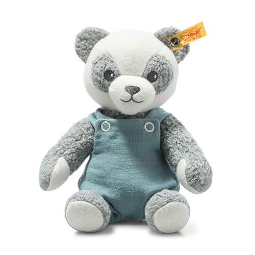 Steiff Kuscheltier Paco Panda, Süßes Stofftier, Jungen, Mädchen & Babys ab 0 Monaten, Soft Cuddly Friends, Plüschtier 26 cm, Hellgrau, 242373