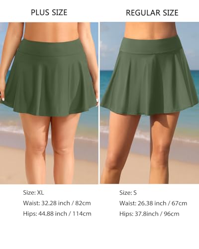 Image of Aqua Eve Women Swim Skirt Tummy Control Swimsuit Skirt High Waisted Bathing Suit Bottom (Available in Plus)