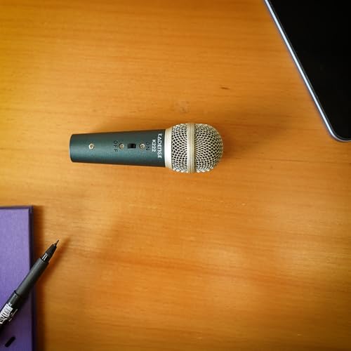 Image of Kadence K222 Home Series Wired Mini Mic | 10ft Cable with XLR to 6.35mm Jack | Dynamic Cardioid Pickup | On /Off Switch | Studio & Karaoke Mic for Vocal Clarity | Dark Green