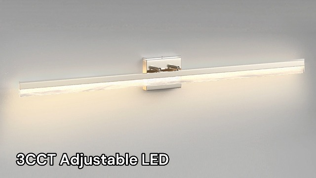 Image of L LOHAS LED 48-Inch Bathroom Vanity Light Bar Over Mirror, Gold Modern Bathroom Light Fixtures with Bubbled Acrylic Shade, 3CCT Adjustable LED Vanity Lights for Living Room Wall
