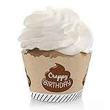 Big Dot of Happiness Oh Crap, You’re Old - Poop Birthday Party Decorations - Party Cupcake...