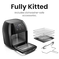 CHEFMAN Multifunctional Digital Air Fryer+ Rotisserie, Dehydrator, Convection Oven, 17 Touch Screen Presets Fry, Roast, Dehydrate, Bake, XL 10L Family Size, Auto Shutoff, Large Easy-View Window, Black — image 8