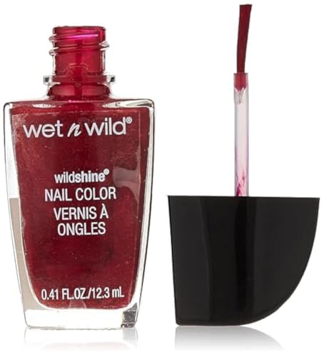 Wet n Wild, Wild Shine Nail Color, Smalto per Unghie Senza Formaldeide, Toluene e Ftalati, Formula di Lunga Durata e che si Asciuga Rapidadamente, Burgundy Frost