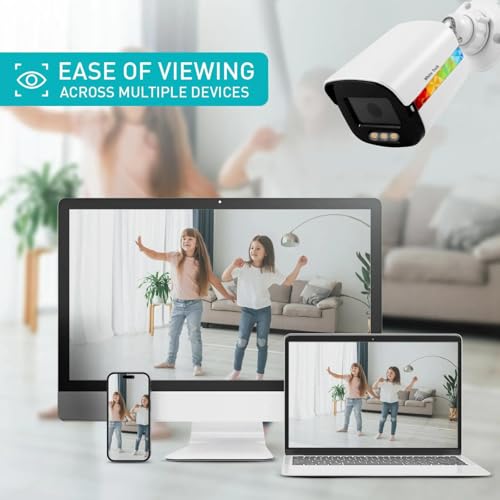 Image of White Tech Premium 5MP Outdoor PoE IP Bullet Camera Built-in Mic Human Detection Color Night Vision 3.6MM Lens for Home Office Security CCTV Camera Compatible Others Brand NVRs Support (Pack of 1)