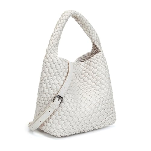 Woven Leather Crossbody Bag for Women Top-handle Crossbody Bag Fashion Summer Hobo Handbag with Adjustable Shoulder Strap