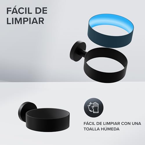 Miniatura 4 de Ovimar Soporte Para Secador De Pelo Kvitoya Acero Inoxidable Negro Mate Con Fijación Mural Para Taladrar Con Almohadilla Para Secador De Pelo Para Taladrar Soporte Para Secador De Pelo