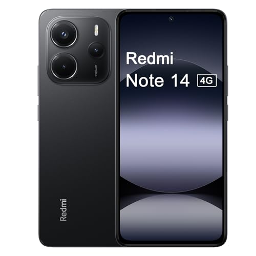 Xiaomi Redmi Note 14 4G Smartphone 8GB + 256GB Octa-Core Pantalla AMOLED da 120Hz Batería 5110mAh 33W Negro (Versión Europea)