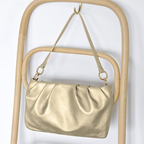 Women Ruched Shoulder Handbag Cloud Pouch Hobo Bag Convertible Clutch Soft Vegan Leather Cross body Bag4