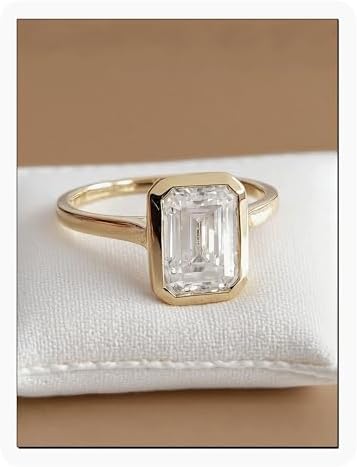 Dulin 1ct/2ct/3ct Emerald Cut Cubic Zirconia Engagement Ring for ...
