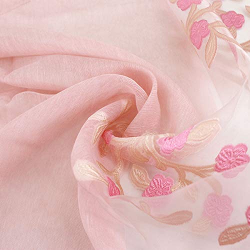 Van Caro Classy Silk Scarf - Lightweight Sunscreen Shawl Beach Towel/Scarves/Wraps for Women(Pink) - Thumbnail 3