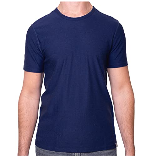 MERIWOOL Men’s Merino Wool Short Sleeve T Shirt Lightweight Base Layer Navy