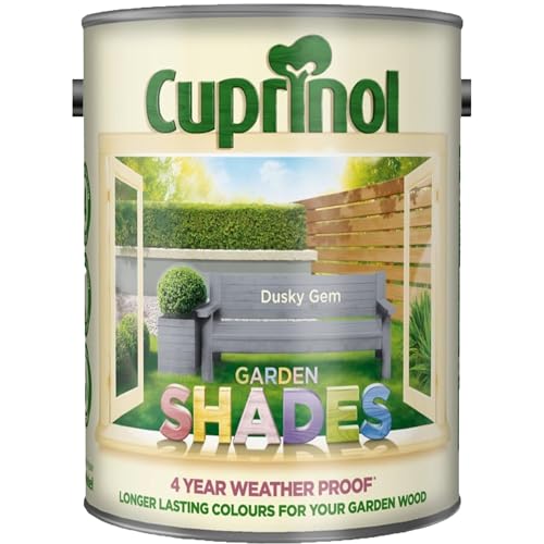 Image of DUAYRA Garden Shades Paint | Quick Drying Water Based | For Garden Fence, Shades, Benches, Terracotta, Brick, Stone | Exterior Wood Furniture | Long Lasting (Dusky Gem, 1 Liter)