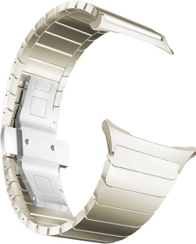 MaKTech Stainless Steel Band,Metal Bracelet Strap with Butterfly Buckle,for Samsung Galaxy Watch Ultra 47mm [2025]/[2024] (Titanium)