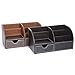 KINGFOM Pu Leather Desk Organizer Pen Pencil Holder Office Supplies Caddy Storage Box 6 Compartments with Drawer Brown