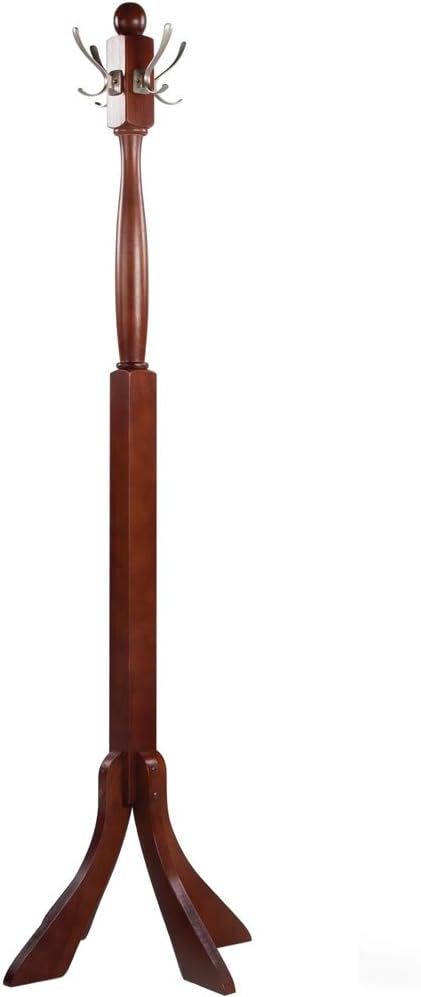 Coat Tree Rack - Walnut (Walnut) (74"H x 23.75" Diameter)