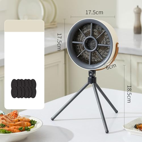 Campana extractora de escritorio portátil USB blanca para apartamentos 4