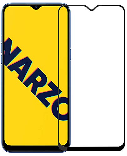 Image of Tempered Glass Screen Protector Compatible For REALME NARZO 10 ; 10A Full Screen Coverage (Except Edge to Edge) and Free Complete Easy Installation kit.