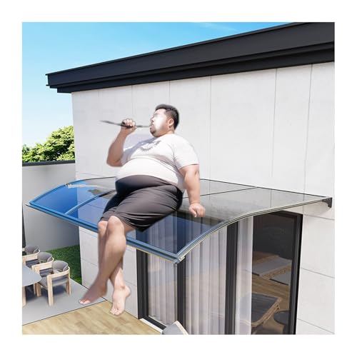 QWEASDF Marquesina para Puertas de Aleación de Aluminio para Fregadero,Cubierta de Policarbonato Transparente,Toldo de Entrada de Porche,Marquesina Puerta Exterior(150x250cm/59x98in)