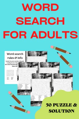 Words Word Search Puzzle Book for Adults and Solution: 50 Puzzles with Full Solutions for Fun and Relax