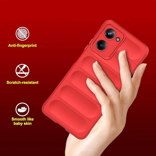 Image of Back Cover for Vivo T3 Lite 5G | Full Camera Protection | Liquid Silicon Case | Flexible Bumper Case for Vivo T3 Lite 5G / Y18 4G / Y18e 4G / Y28s 5G / Y28e 5G / Y03 4G / Z9 Lite 5G (Red)