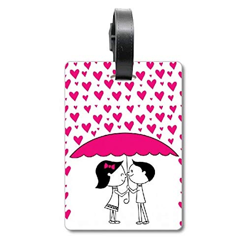 Étiquette de valise Saint-Valentin couple en voyage