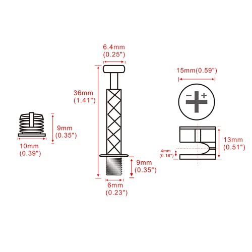 40 Sets Furniture Board Cam Fitting With Dowel And Pre-Inserted Nut, 3 In 1 Cam Lock Nuts For Cabinet Drawer Dresser And Wardrobe Furniture Panel Connecting (Dowel M6X36Mm, Cam Fitting ¢15X13Mm) #TOP2