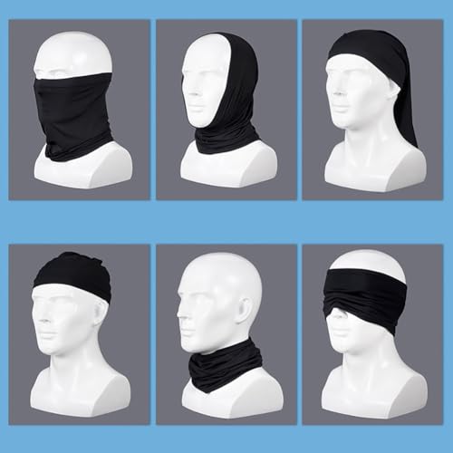 2 Pcs Neck Gaiter Face Cover Scarf Sun Proof Bandana Face Mask Windproof Ski Mask for Skiing Fishing Hiking Cycling Black Dark Grey4