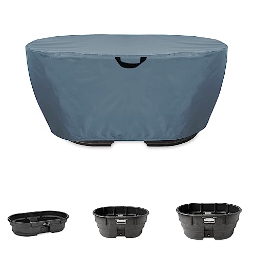 WORUO Waterproof Stock Tank Cover?Keep Your Stock Tank and Pool Clean, Keep Leaves and Debris out, Tear-Resistant and UV Resistant for Dustproof Weather Resistant (for 100 Gallon Oval Tank)