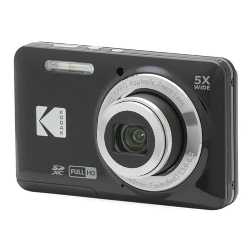 Image of Kodak Pixpro FZ55 16MP 5X Optical Zoom Digital Camera (Black, 4 Items) | 16.35MP 1 /2.3 CMOS, 1080p, 2.7 LCD, Includes Case, 32GB Class 10 UHS-I SDHC and USB 2.0 Reader