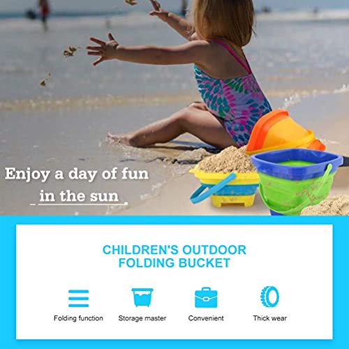 HEXLONG Opvouwbare emmer voor kinderen, zandemmer, kunststof, kinderspeelgoed, zomer, strand, waterspeelgoed… - Image 8