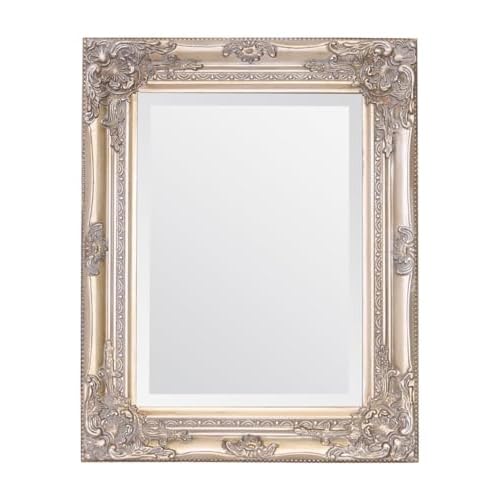 Select Mirrors Rhone Mirror – French Vintage, Antique Baroque Style – 42cm x 53cm – Chic Home Decor (Antique Champagne)
