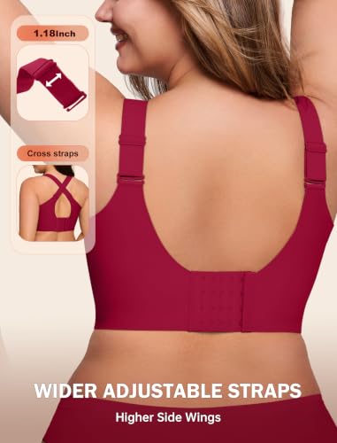 Image of LetsJoli Bras for Women Supportive Wireless Push Up Bra Full Coverage No Underwire Seamless Plus Size for Older Women