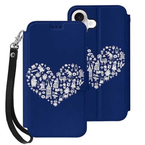 For ���[�~�� �Ή� iPhone 16plus �X�}�[�g�t�H���P�[�X �蒠�^ ����PU���U�[ ���u���X�^���h�@�\�t�� �J�[�h�X���b�g �X�g���b�v�t�� ���z�^ �}�j���A���� �J�[�h���[ ��G�肪�悢 �}�O�l�b�g�� �|�����z���� MM-38F