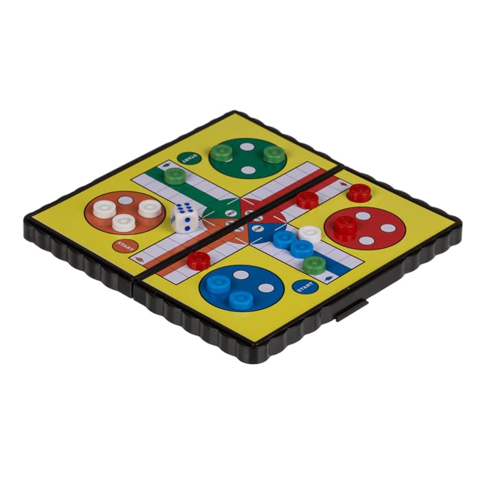 Magnetic Travel Games Mini, Checkers, Parchis, Chess, Three in Stripe, Halma. 13 x 7 cm (Parchis)