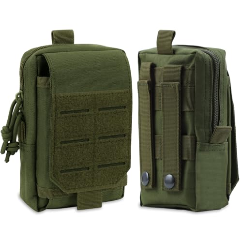 ROEOWENE Marsupio Tattico Militare Molle Porta Cellulare da Cintura Uomo Tactical Marsupio da Cintura Borsa da Cintura Borsello da Cintura Sacchetto Porta Telefono Cintura EDC Pouch per Sportivi-Verde