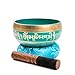 Tibetan Singing Bowl Set Brass - Master Healing Grade - Authentic Handcrafted Sound Bowl by Himalayan Bazaar (Turquoise)