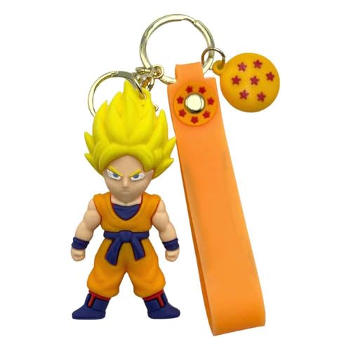 Llavero Goku Súper Saiyan, bola de dragón, dibujos animados, Colgante, Porta llaves de Goku, manga, 3D, Super Héroe, Silicona