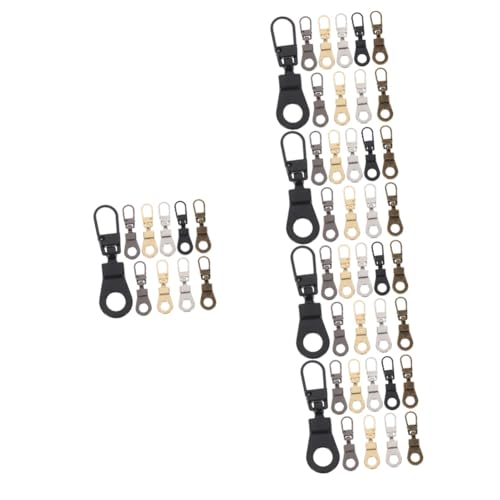 Veemoon 5sets Leather Zipper Pull Replacement Luggage Zipper Pulls DIY Repair Kit for 10pcs*5